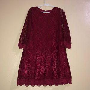 BOU DREAM BURGUNDY GIRL DRESS SIZE 7